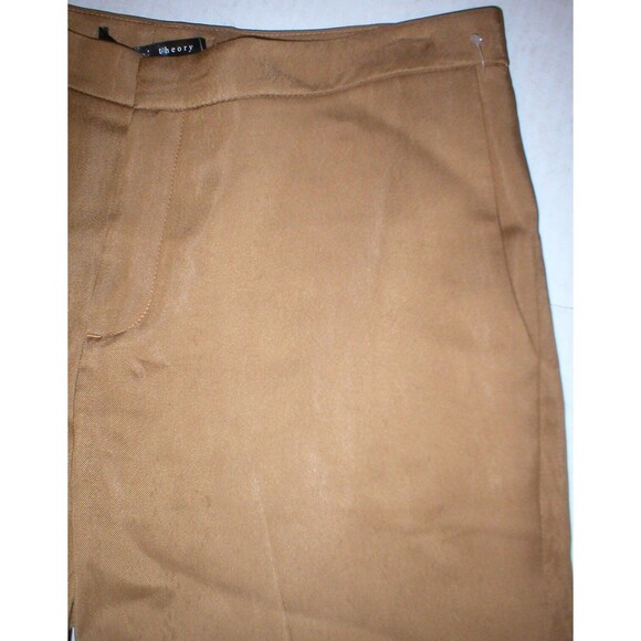NWT $325 Theyskens Theory Dress Pants 2 Amber Gold Brown Viscose Womens Tall New - Picture 5 of 6